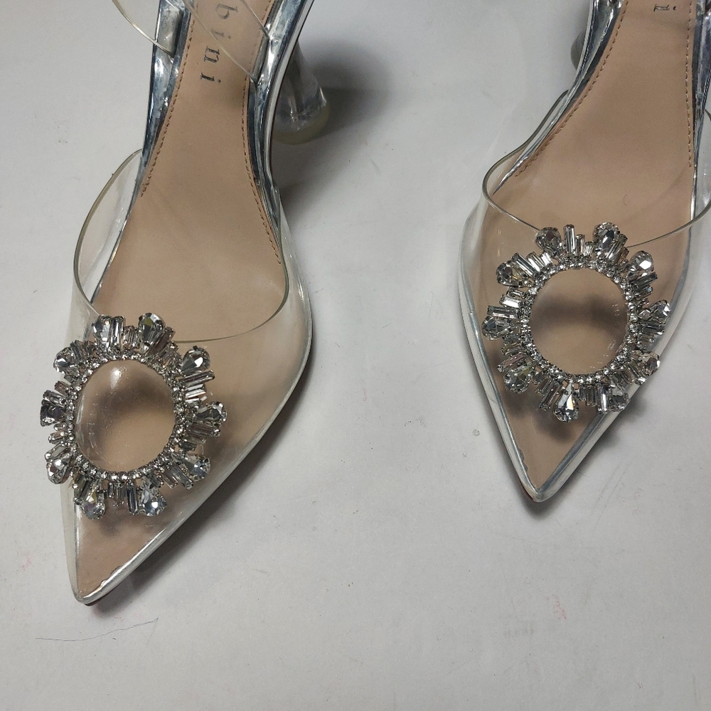GIANNI BINI Vivyee Clear Rhinestones Heels Size 11 - Picture 8 of 15